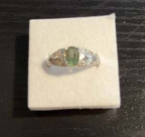 D'Joy Andranomaro Green Apatite Stone Sterling Silver Filigree Ring